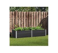 Vidaxl Lit Surélevé De Jardin 250x100x54 Cm Wpc Gris Gris