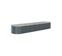 vidaXL Jardinière rectangulaire 320×80×44 cm Acier galvanisé Gris