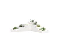Vidaxl Jardinière 4 Niveaux 106x104,5x36 Cm Blanc Bois De Pin Massif