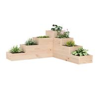 Jardinière 4 Niveaux Lit Surélevé Bac à Fleurs Blanc Bois de Pin Massif vidaXL