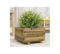 vidaXL Jardinière 40x40x26,5 cm Bois de pin imprégné Marron G