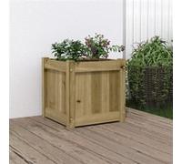 Jardinière 40x40x40 cm bois de pin imprégné Beige G