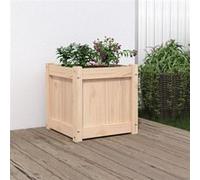 vidaXL Jardinière surélevée Bac à fleurs en bois de pin massif marron pour jardin terrasse balcon