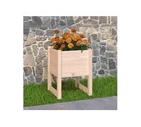 Jardinière Noir 40x40x81 cm Bois Massif de Pin Pot de Fleurs Jardin vidaXL
