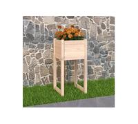 Jardinière Noir 40x40x81 cm Bois Massif de Pin Pot de Fleurs Jardin vidaXL