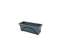 Jardiniere 50x20cm avec plateau et support balcon - Anthracite