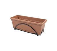 Jardiniere 50x20cm avec plateau et support balcon - Terracotta