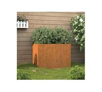 vidaXL Jardinière acier Corten 62×47×46 cm – Bac à fleurs extérieur