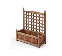 COSTWAY Jardinière avec Treillis en Bois 64,5 x 28 x 75 cm Bac à Fleurs Rectangulaire avec Trous de Drainage pour Jardin Terrasse