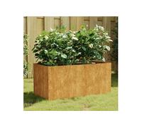 vidaXL Jardinière, Bac à Fleurs, Pot de Plantes, Lit Surélevé, Décoration de Jardin Patio Terrasse Extérieur, 80x40x40 cm Acier Corten