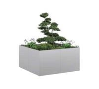 vidaXL Jardinière 80x80x40 cm Acier galvanisé, Pot de Fleurs, Support de Plantes, lit surélevé, Support de jardinière, bac à Plantes