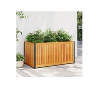vidaXL Jardinière 85x45x44 cm bois massif d'acacia et acier, jardinière d'extérieur, bac à fleurs, bac à pommes de terre, 367611
