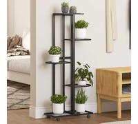 Jardinière à 4 Niveaux avec Roues 44x23x80cm Blanc Fer Support à Fleurs vidaXL