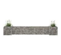 Jardinière à gabion en H Fil d acier 260x40x40 cm Argenté G