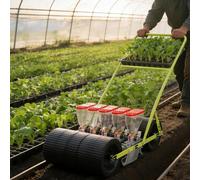 Jardinière à pousser pour semis de jardin, rangée réglable et profondeur d'espacement des plantes, outil à main portable pour planter des fleurs de maïs, soja et cacahuètes