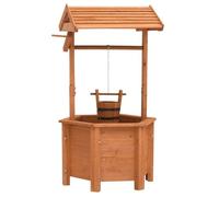 Jardinière à puits à souhait - WIENS - 40x40x84 cm - Bois de sapin - Brun - Peinture à base d'eau - À monter soi-même