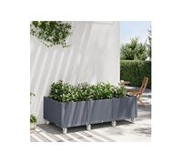 Jardinière à Roulettes, Bac à Fleurs, Pot à Plantes, Boîte à Fleurs Jardin Terrasse Patio Extérieur, Bleu Gris 150x80x54 cm PP 367978