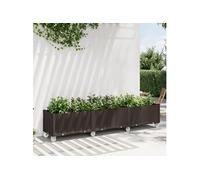 Vidaxl Jardinière À Roulettes Marron 240x50x54 Cm Pp