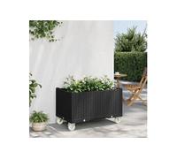 Vidaxl Jardinière À Roulettes Noir 80x50x54 Cm Pp