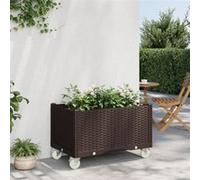 Jardinière à roulettes marron 80x50x54 cm PP Marron G