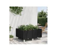 Jardinière à roulettes noir 100x80x54 cm PP