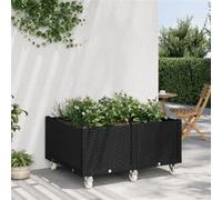 Vidaxl Jardinière À Roulettes Noir 100x80x54 Cm Pp