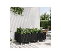 Vidaxl Jardinière À Roulettes Noir 150x80x54 Cm Pp