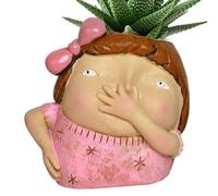 Jardinière à tête succulente - Vase à grande tête, jardinière avec visage avec nez pincé | Image unique de jardinières d'intérieur pour garçons et filles