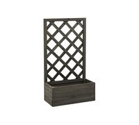 Treillis De Jardin Avec Boîte À Fleurs Détachable Grise 50x25x90 Cm Bois De Sapin Massif Gris