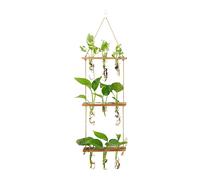 Jardinière À Tubes À Essai Pour Terrarium, Jardin Moderne À 3 Niveaux Avec Support En Bois, Suspension Murale, Propagateur, Décoration De Maison, Bureau, Hydroponique Rétro
