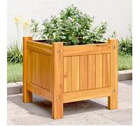 vidaXL Jardinière Acacia carré 31x31x30 cm bois massif avec sac non-tissé