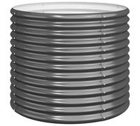 vidaXL Jardinière de Jardin Pot à Fleurs Boîte à Plantes Lit Surélevé Patio Terrasse Extérieur Acier Enduit de Poudre 80x80x68 cm Anthracite