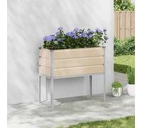 vidaXL Jardinière Ivoire 100 x 45 x 90 cm acier galvanisé pour jardin et terrasse