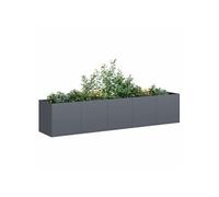 Jardinière anthracite 200x40x40 cm acier laminé à froid