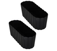KOTARBAU® 2 pcs Jardinière Exterieur - Plastique - 40 x 13 x 13 cm - Anthracite - Pot De Fleur Exterieur - Jardiniere Balcon - Rustique - Rectangulaire - Grand Cache-Pot