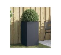 vidaXL Jardinière, Bac à Fleurs, Pot de Plantes, Boîte à Fleurs, Jardinière Surélevée de Jardin Patio Terrasse, Anthracite 42x38x75 cm Acier