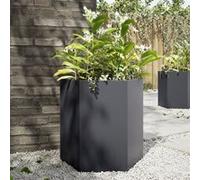 vidaXL Jardinière Anthracite hexagone 46x40x45 cm Acier, jardinière de Fleurs, jardinière de Patio, jardinière de Jardin, jardinière d'extérieur