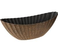 Jardinière Anthracite Or ovale rainurée 41,5×16×16cm