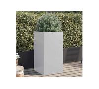 Jardinière argenté 42x38x75 cm acier galvanisé