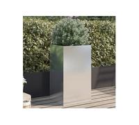 Jardinière argenté 42x38x75 cm acier inoxydable