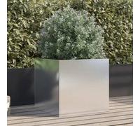 vidaXL Jardinière – Bac à fleurs surélevé en acier inoxydable, argenté 49x47x46 cm