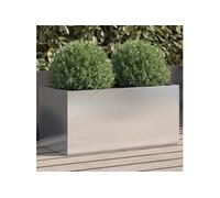 Jardinière argenté 62x30x29 cm acier inoxydable