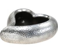 Jardinière argentée en forme de cœur Céramique 24cm pour décoration de table et idées cadeaux