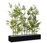 Jardinière artificielle basse - Composition florale en bambous - L 80 cm - Noir