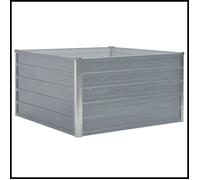 Jardinière ASHATA - Acier galvanisé - Gris - 100 x 100 x 45 cm - Capacité importante - Carré