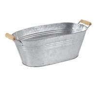 Jardinière - AUBRY GASPARD - Zinc et bois - Ovale - 40.5x20x14cm - 10L
