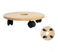 Jardinière avec 4 roulettes pivotantes et mécanisme de verrouillage, base en bois de pin traité avec protection pour bois, cire, huile, support robuste pour grands pots de fleurs (25,4 cm)