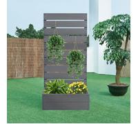 Jardinière avec brise-vue Heerde bois composite 150 x 72 x 38 cm gris