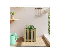 Jardinière avec design de clôture 40x40x40 cm pin imprégné 832451