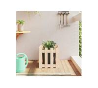 Jardinière avec design de clôture 40x40x40 cm pin massif 832447